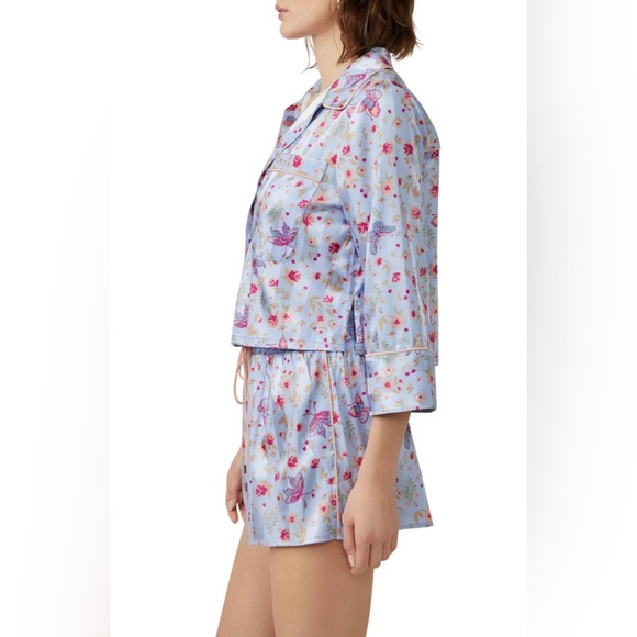 NWT Free People Intimately Pillow Talk Blue Combo Mixed Print PJ Set XL - Picture 3 of 5